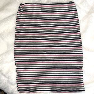Striped Women's Skirt -‎ Pink, Green, Black, White, Gray
